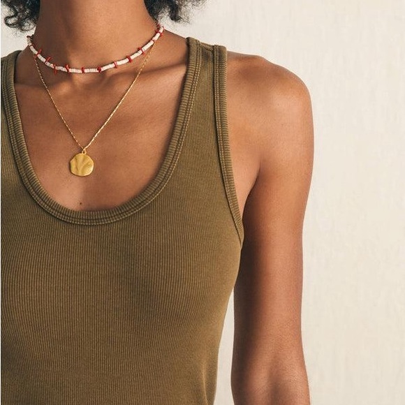 NWT Faherty Sunwashed Ribbed Tank - Picture 3 of 3